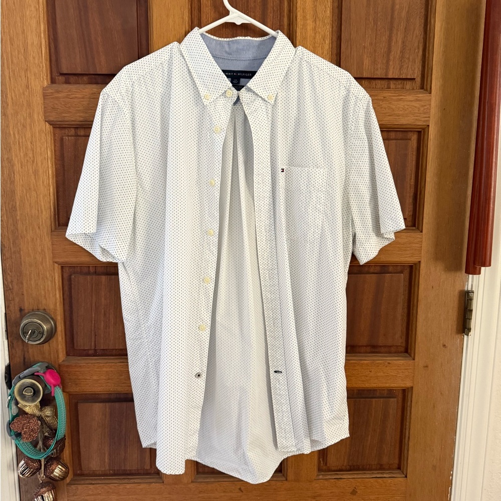 Tommy Hilfiger White Short Sleeve Button Down Shirt